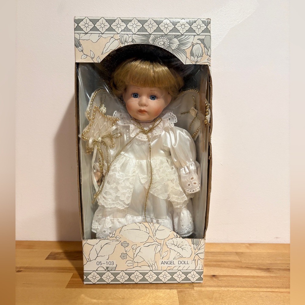 Porcelain Holiday Angel Doll
